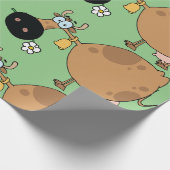 Cartoon Brown Cow Geschenkpapier (Ecke)