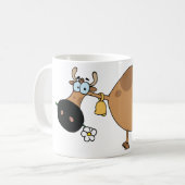 Cartoon Brown Cow Kaffeetasse (Vorderseite Links)