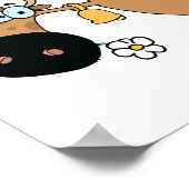 Cartoon Brown Cow Poster (Ecke)