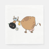 Cartoon Brown Cow Serviette (Vorderseite)