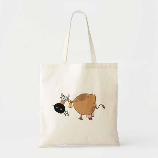 Cartoon Brown Cow Tragetasche (Vorne)