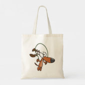 Cartoon Brown Dog Skipping Tragetasche (Rückseite)