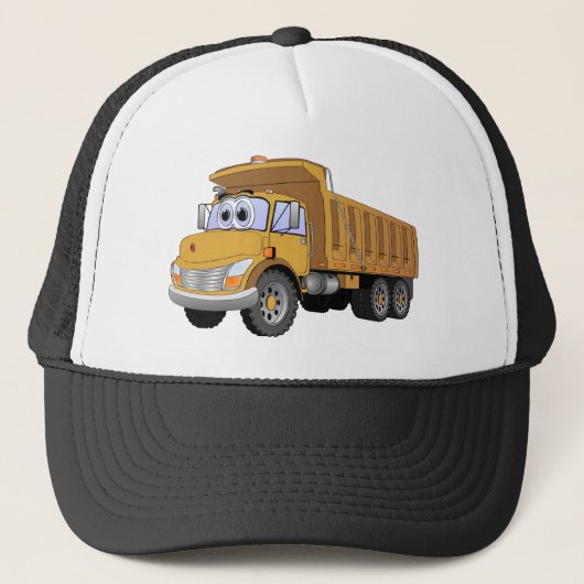 Cartoon Brown Dump Truckerkappe (Vorderseite)