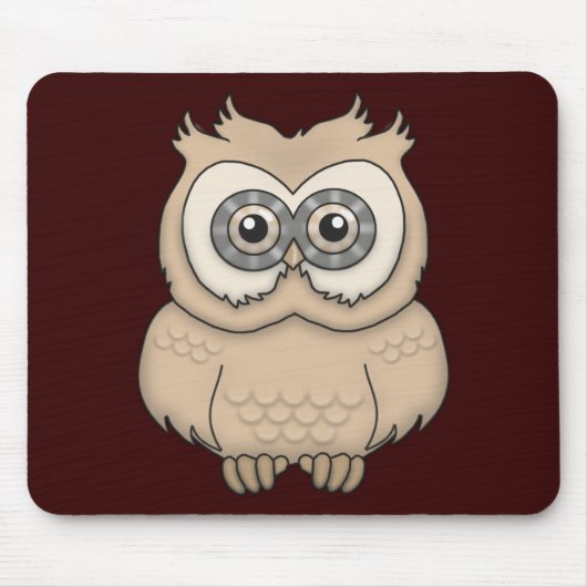 Cartoon Brown Owl Mousepad (Vorne)