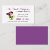 Cartoon Brünettes Haushaltshaus Reinigungsservice Visitenkarte (Vorne/Hinten)