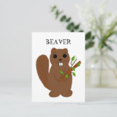 Cartoon Buck Tooth Beaver Postkarte (Stehend Vorderseite)