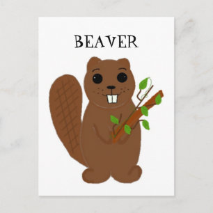 Cartoon Buck Tooth Beaver Postkarte