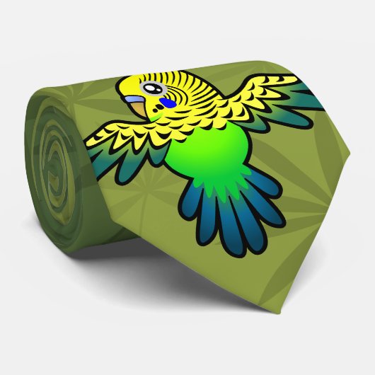 Cartoon Budgie Krawatte (Gerollt)