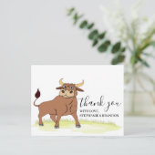 Cartoon Bull Dankeschön Karte (Stehend Vorderseite)