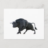 Cartoon Bull in Side Profile mit Schwanz Down Postkarte (Vorderseite)
