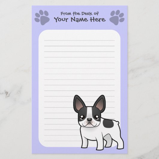 Cartoon Bulldog Briefpapier (Vorderseite)