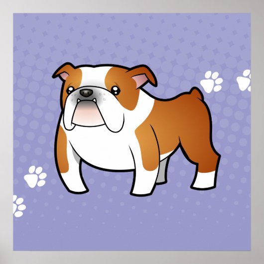 Cartoon Bulldog Poster (Vorne)