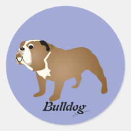 Cartoon Bulldog Runder Aufkleber