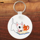 Cartoon Bullie und Kitty mit Book Schlüsselanhänge Schlüsselanhänger (Vorderseite)