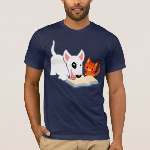 Cartoon Bullie und Kitty mit Book T - Shirt