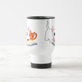 Cartoon Bullie und Kitty mit der Reisebecher (Mittel)