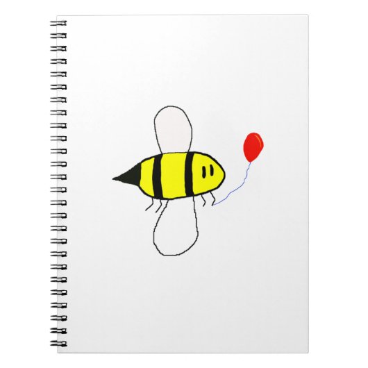 Cartoon Bumblebee mit Ballon Notizblock (Vorderseite)