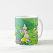Cartoon Bunnies Ostereier Kaffeetasse (VorderseiteRechts)