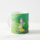 Cartoon Bunnies Ostereier Kaffeetasse (Vorderseite Links)