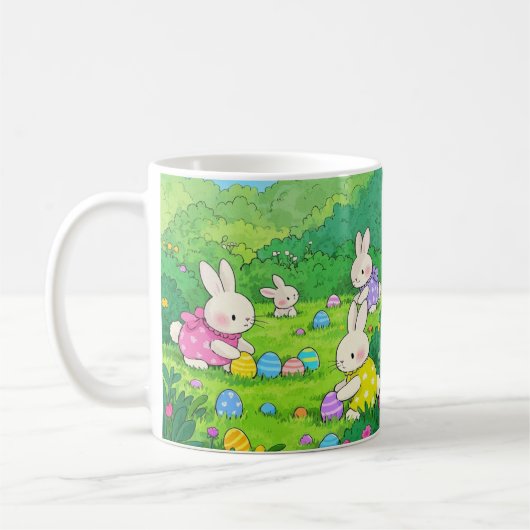 Cartoon Bunnies Ostereier Kaffeetasse (Links)