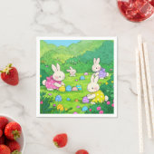 Cartoon Bunnies Ostereier Serviette (Beispiel)