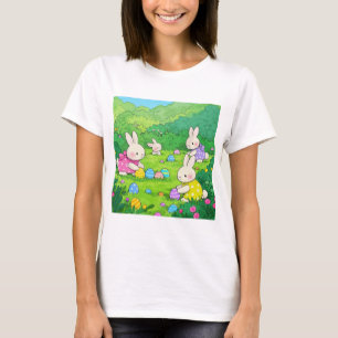Cartoon Bunnies Ostereier T-Shirt
