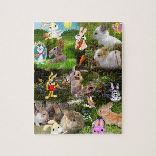 Cartoon Bunny / Baby Rabbit Jigsaw Puzzle für Kind