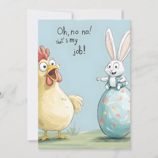 Cartoon Bunny Chick Egg Osterspass Ankündigung (Vorderseite)