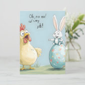 Cartoon Bunny Chick Egg Osterspass Ankündigung (Stehend Vorderseite)
