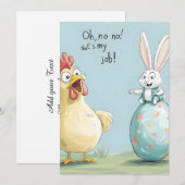Cartoon Bunny Chick Egg Osterspass Ankündigung (Vorne/Hinten)