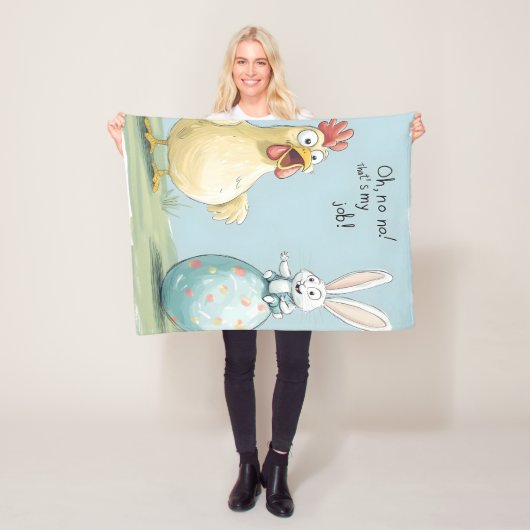 Cartoon Bunny Chick Egg Osterspass Fleecedecke (Beispiel)