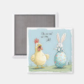 Cartoon Bunny Chick Egg Osterspass Magnet (Vorderseite/Rückseite)