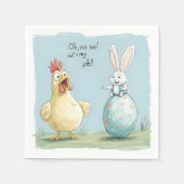 Cartoon Bunny Chick Egg Osterspass Serviette (Vorderseite)
