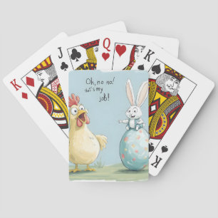 Cartoon Bunny Chick Egg Osterspass Spielkarten
