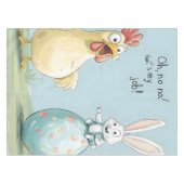 Cartoon Bunny Chick Egg Osterspass Tischdecke (Vorderseite (Horizontal))