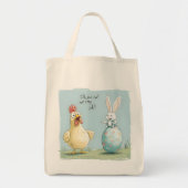 Cartoon Bunny Chick Egg Osterspass Tragetasche (Vorne)