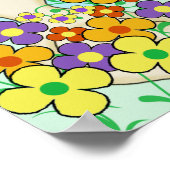 Cartoon Bunny mit Blume Poster (Ecke)