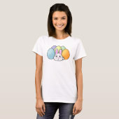 Cartoon Bunny mit Eiern T-Shirt (Vorne ganz)
