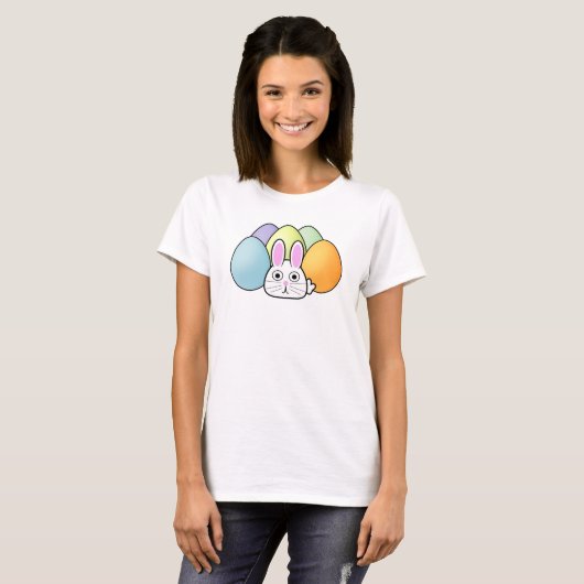 Cartoon Bunny mit Eiern T-Shirt (Vorne ganz)