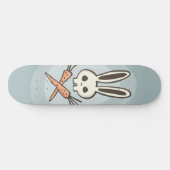 Cartoon Bunny Skull und Crossbones Skateboard (Horizontal)