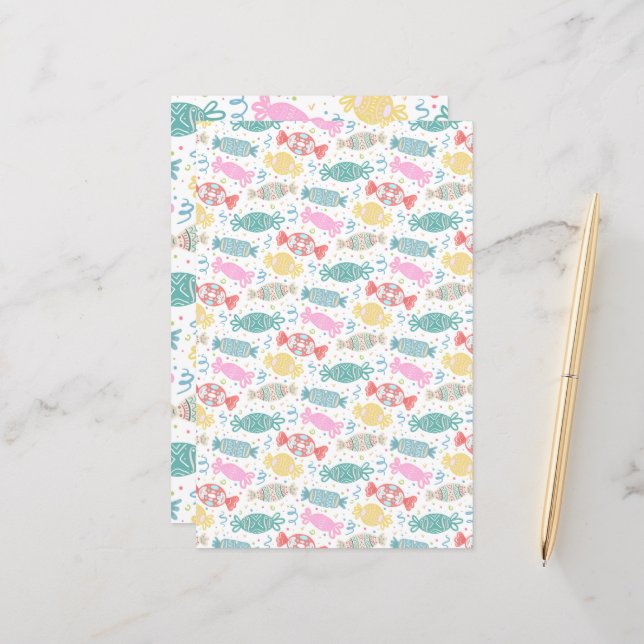 Cartoon bunte festliche Bonbons (Vorderseite/Rückseite Beispiel)