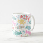 Cartoon bunte festliche Bonbons Kaffeetasse (VorderseiteRechts)
