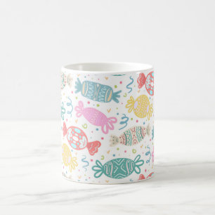 Cartoon bunte festliche Bonbons Kaffeetasse