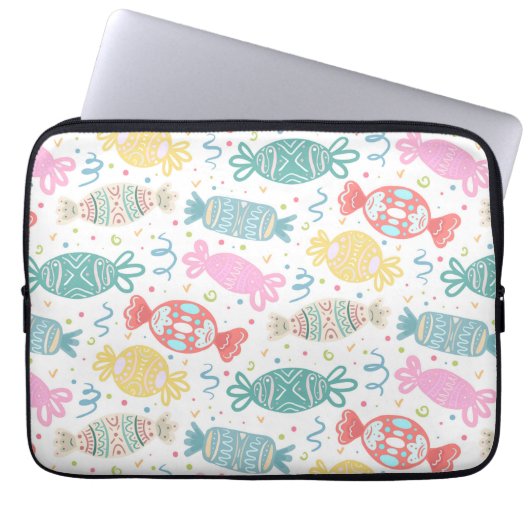 Cartoon bunte festliche Bonbons Laptopschutzhülle (Vorderseite)
