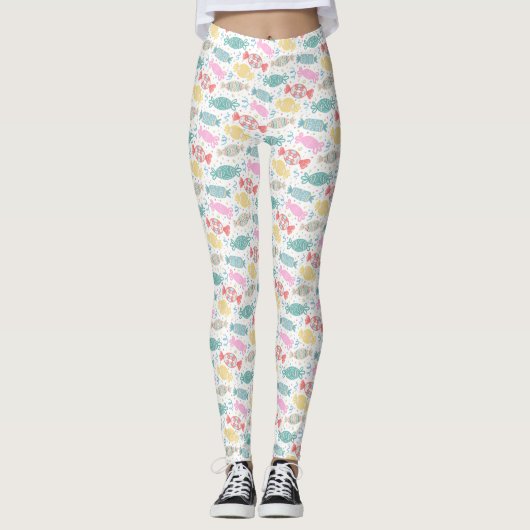 Cartoon bunte festliche Bonbons Leggings (Vorderseite)