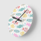 Cartoon bunte festliche Bonbons Runde Wanduhr (Winkel)