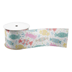 Cartoon bunte festliche Bonbons Satinband