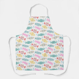 Cartoon bunte festliche Bonbons Schürze