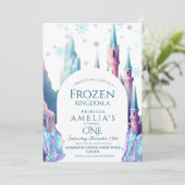 Cartoon Burg gefroren Einladung (Stehend Vorderseite)