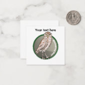 Cartoon Burrowing Owl Mitteilungskarte (Vorderseite/Rückseite Beispiel)